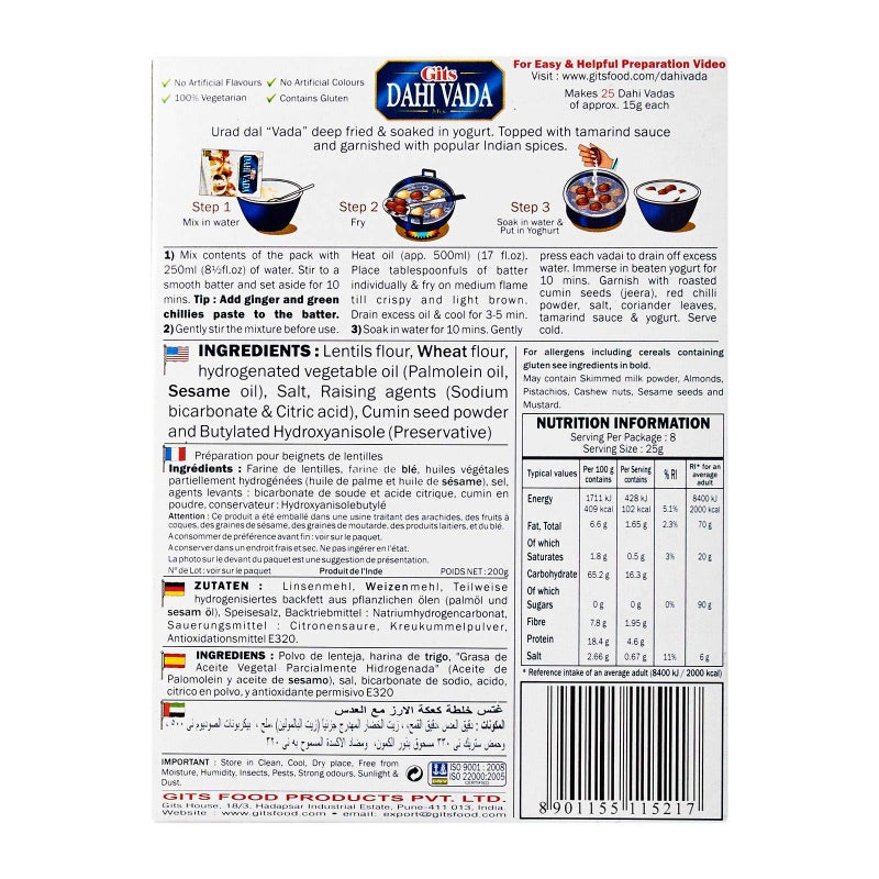 Gits Dahi Vada Mix, 7 Ounce - Image 2